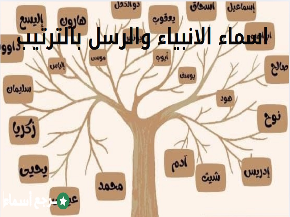 اسماء الانبياء والرسل بالترتيب من القرآن والسنة النبوية