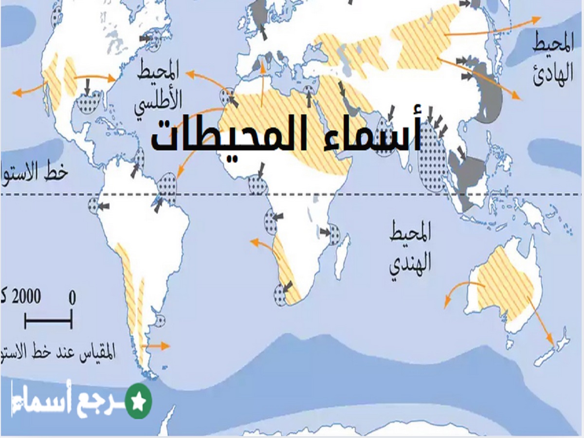 اسماء المحيطات في العالم وعددها